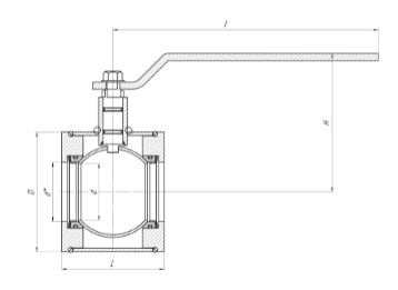 Кран шаровый межфланцевый КШ.МФ.ALSO GAS - 2